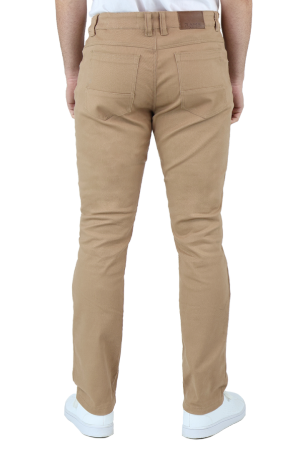Pantalón De Gabardina Algodón Corte Slim Fit Color Caki Para Caballero